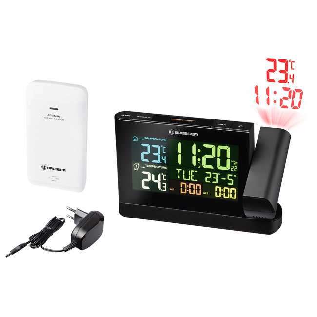 Метеостанция проекционная Bresser с цветным дисплеем, черная Метеостанция проекционная Bresser с цветным дисплеем, черная