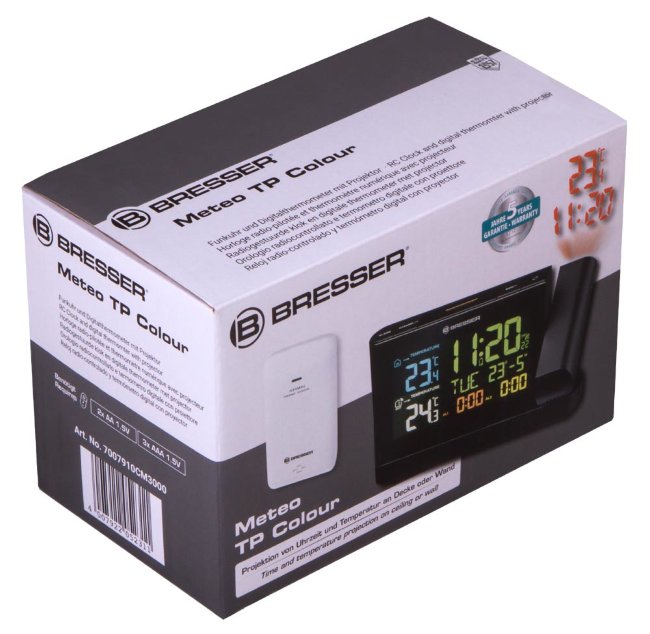 Метеостанция проекционная Bresser с цветным дисплеем, черная Метеостанция проекционная Bresser с цветным дисплеем, черная