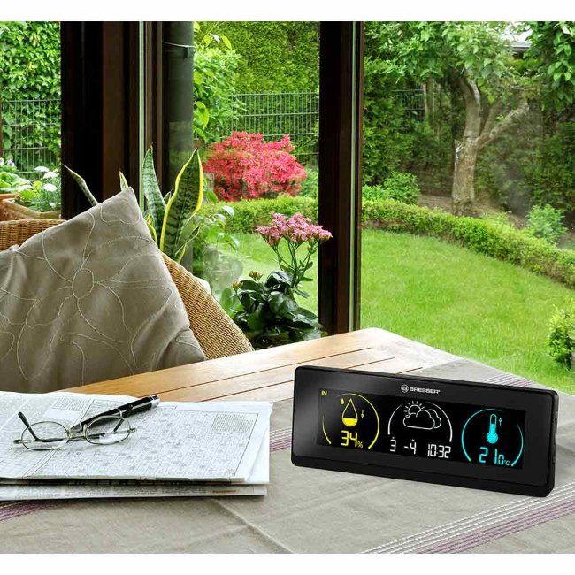 Метеостанция Bresser Temeo Life с цветным дисплеем, черная Метеостанция Bresser Temeo Life с цветным дисплеем, черная