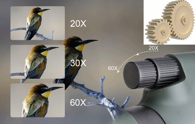 Зрительная труба SVBONY 20-60x80 с призмой 45 гр. (SV406)