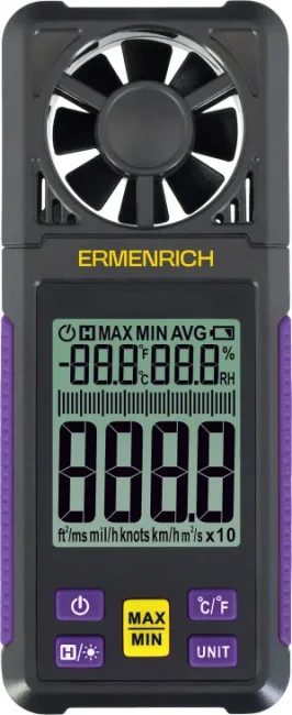 Цифровой анемометр Ermenrich Seek DN10, фиолетовый
