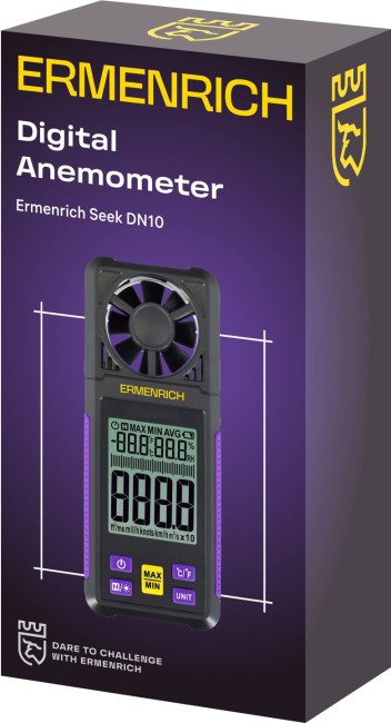 Цифровой анемометр Ermenrich Seek DN10, фиолетовый
