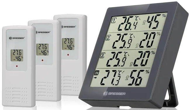 Метеостанция Bresser Temeo Hygro Quadro, серая Метеостанция Bresser Temeo Hygro Quadro, серая