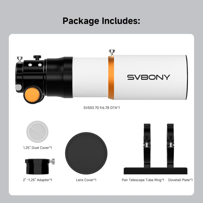 Труба оптическая SVBONY SV503 70мм f/6.78 Quadruplet ED Труба оптическая SVBONY SV503 70мм f/6.78 Quadruplet ED