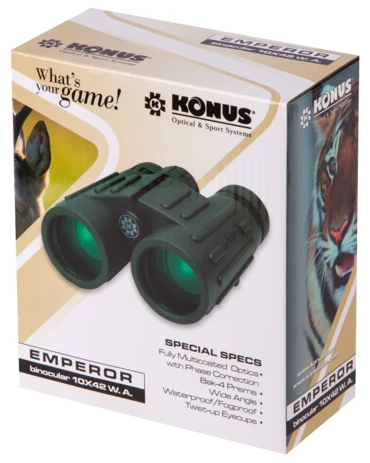 Бинокль Konus Emperor 10x42 WA Green