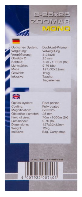 Монокуляр Bresser Zoomar 8–25x25 Монокуляр Bresser Zoomar 8–25x25