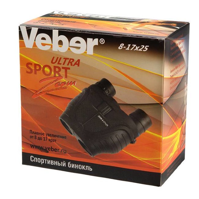 Бинокль Veber Ultra Sport БН 8-17x25 черный Бинокль Veber Ultra Sport БН 8-17x25 черный