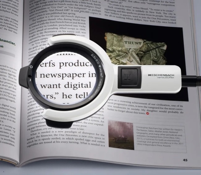 Лупа настольная асферическая Eschenbach varioLED flex, 76 мм, 2.5х, штатив 600 мм Лупа настольная асферическая Eschenbach varioLED flex, 76 мм, 2.5х, штатив 600 мм