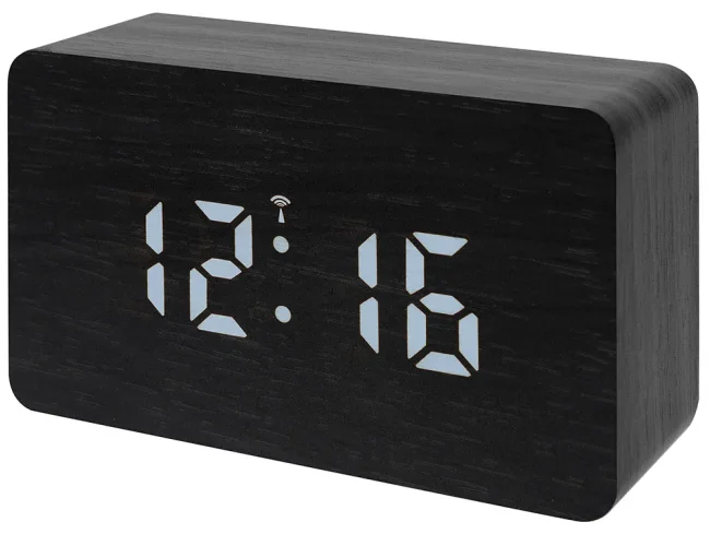 Часы настольные Bresser MyTime W Color LED, черные Часы настольные Bresser MyTime W Color LED, черные
