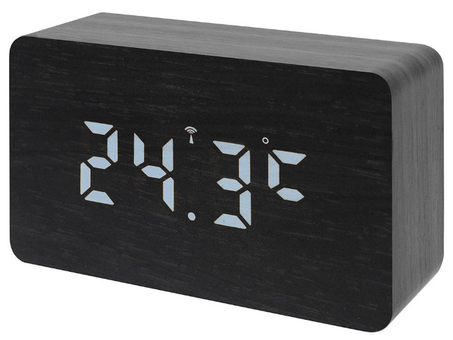 Часы настольные Bresser MyTime W Color LED, черные Часы настольные Bresser MyTime W Color LED, черные