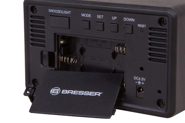 Часы настольные Bresser MyTime W Color LED, черные Часы настольные Bresser MyTime W Color LED, черные