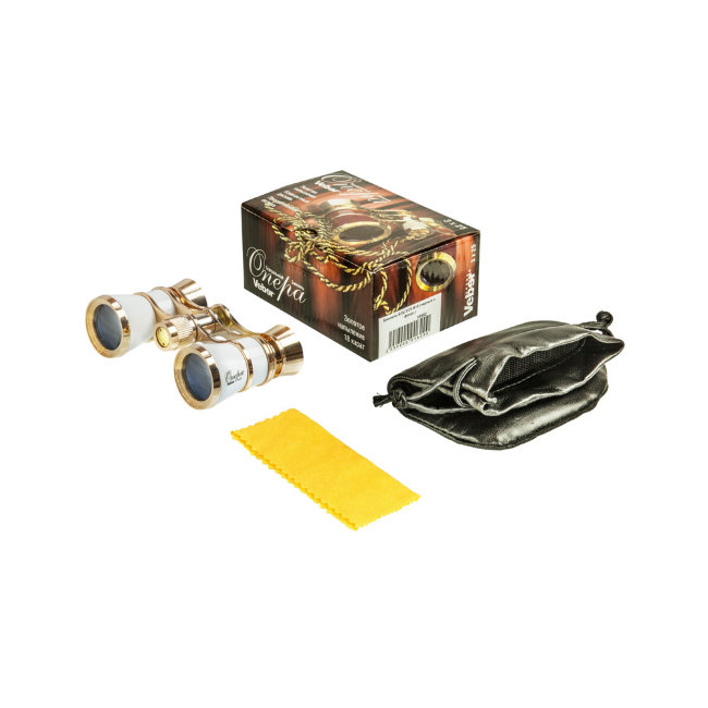 Бинокль театральный Veber Opera БГЦ 3x25 белый/золотой Бинокль театральный Veber Opera БГЦ 3x25 белый/золотой