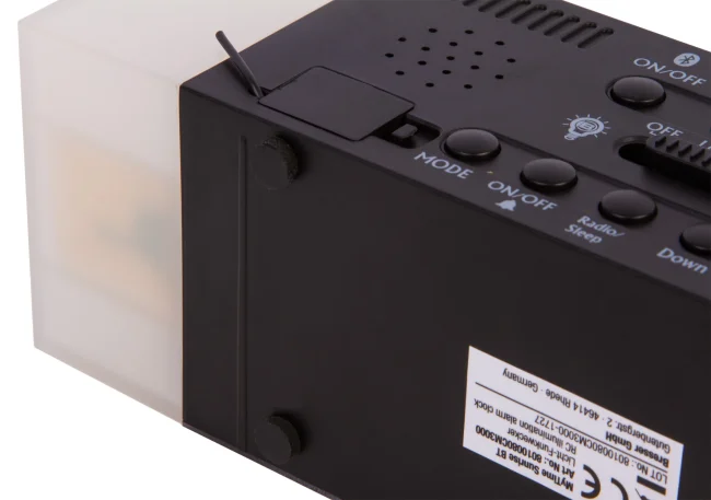 Радио с будильником и термометром Bresser MyTime Sunrise Bluetooth, черное