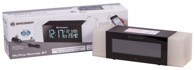 Радио с будильником и термометром Bresser MyTime Sunrise Bluetooth, черное Радио с будильником и термометром Bresser MyTime Sunrise Bluetooth, черное