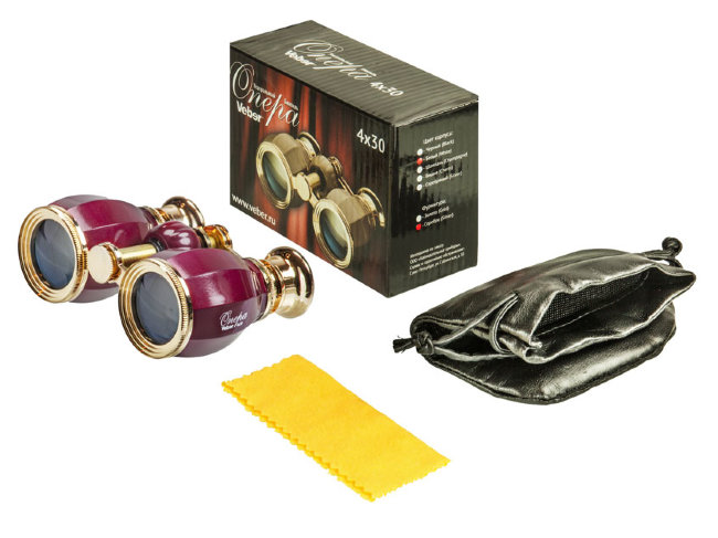 Бинокль театральный Veber Opera БГЦ 4x30 вишня/золотой Бинокль театральный Veber Opera БГЦ 4x30 вишня/золотой