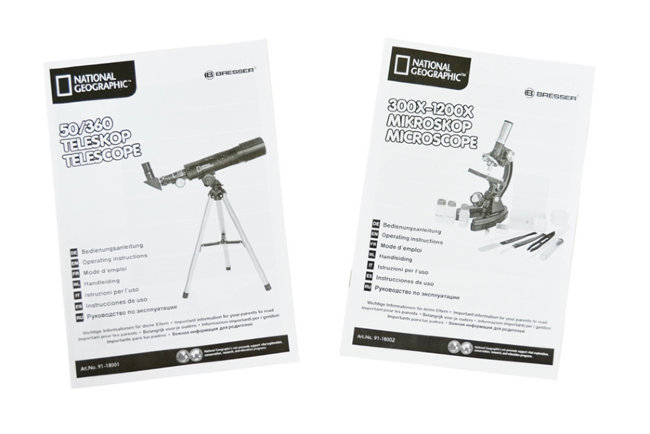 Набор Bresser National Geographic: телескоп 50/360 AZ и микроскоп 300x-1200x Набор Bresser National Geographic: телескоп 50/360 AZ и микроскоп 300x-1200x