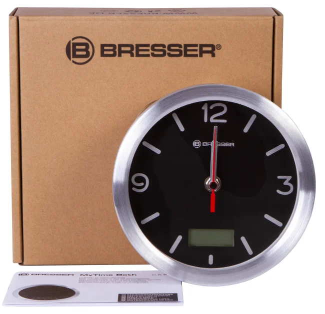Часы Bresser MyTime Bath RC, водонепроницаемые, черные Часы Bresser MyTime Bath RC, водонепроницаемые, черные