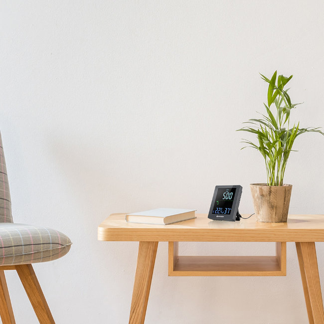 Гигрометр Bresser Air Quality Smile с датчиком CO2, серый Гигрометр Bresser Air Quality Smile с датчиком CO2, серый