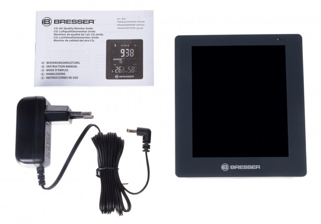 Гигрометр Bresser Air Quality Smile с датчиком CO2, серый Гигрометр Bresser Air Quality Smile с датчиком CO2, серый