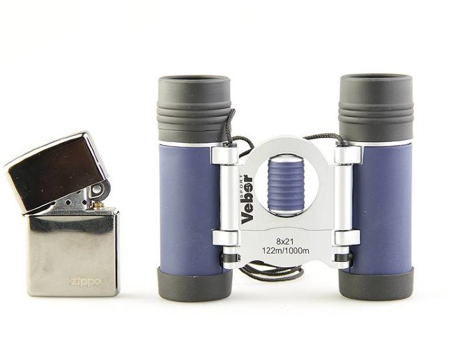 Бинокль Veber Sport new БН 8x21 черный/синий/серебристый