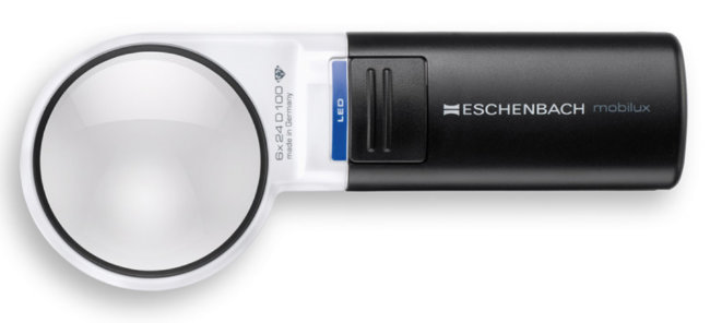 Лупа на ручке асферическая Eschenbach Mobilux LED 6x, 58 мм, с подсветкой