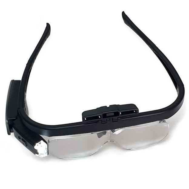 Лупа налобная 1.5/2.0/2.5/3.5/4.0/4.5x аккумуляторная с подсветкой (2 LED) Kromatech 11642DC