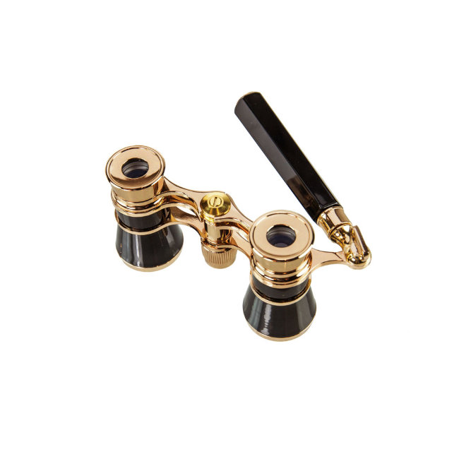 Бинокль театральный Veber Opera БГЦ 3x25 лорнет, черный/золотой