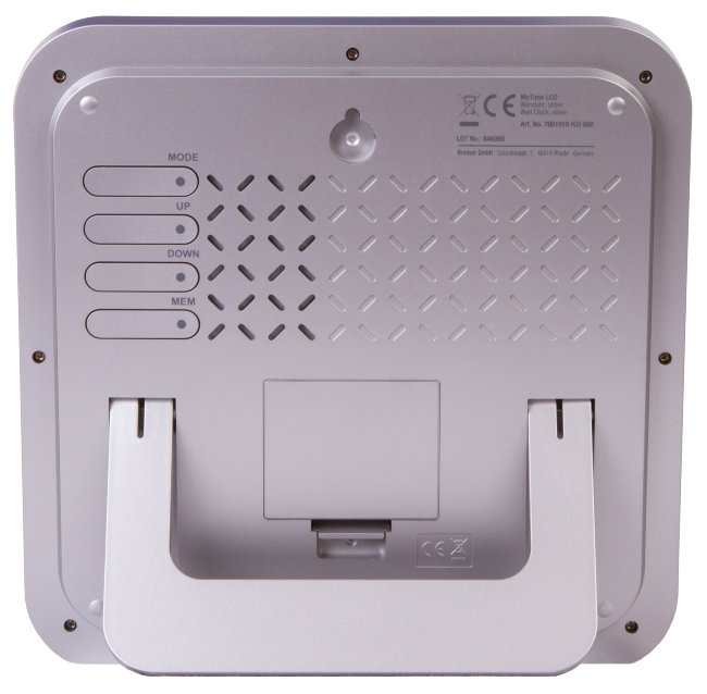 Часы настенные Bresser MyTime LCD, серебристые Часы настенные Bresser MyTime LCD, серебристые