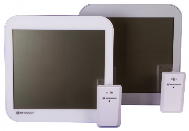 Часы настенные Bresser MyTime LCD, серебристые Часы настенные Bresser MyTime LCD, серебристые