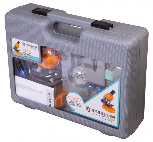 Микроскоп Bresser Junior 40–640x с набором для опытов, в кейсе