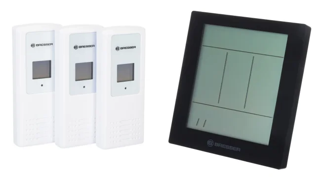 Метеостанция Bresser Temeo Hygro Quadro Prestige с тремя датчиками, черная
