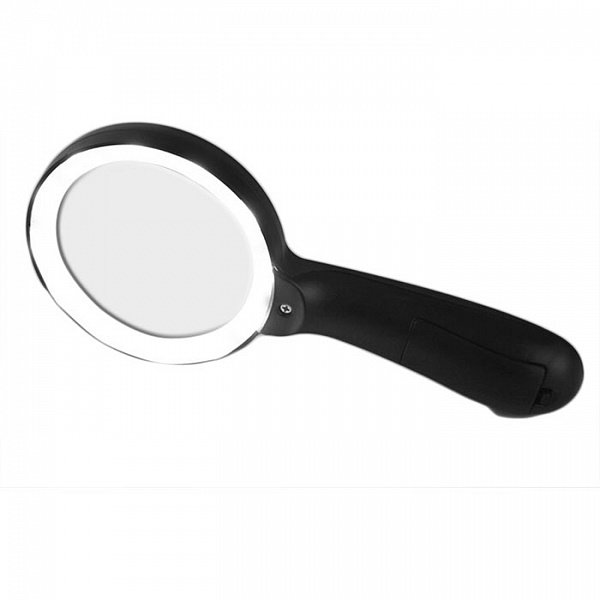 Лупа ручная круглая 10х-90мм для чтения с подсветкой (12 LED) Kromatech ZB-7790-12