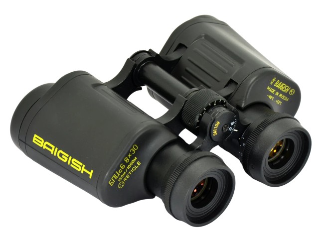 Бинокль КОМЗ БПЦc6 8х30 обрезиненный с сеткой, рубин