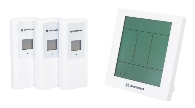 Метеостанция Bresser Temeo Hygro Quadro Prestige с тремя датчиками, белая Метеостанция Bresser Temeo Hygro Quadro Prestige с тремя датчиками, белая