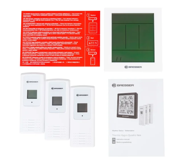 Метеостанция Bresser Temeo Hygro Quadro Prestige с тремя датчиками, белая Метеостанция Bresser Temeo Hygro Quadro Prestige с тремя датчиками, белая