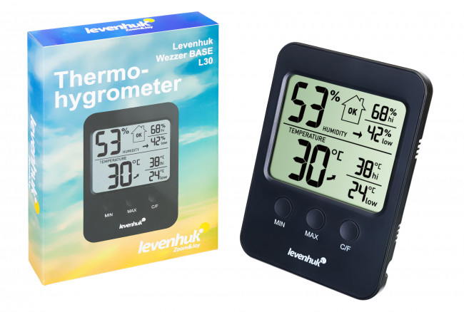 Термогигрометр Levenhuk Wezzer BASE L30, черный