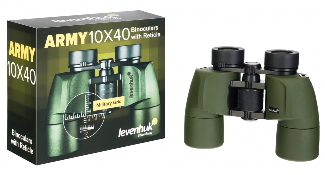 Бинокль Levenhuk Army 10x40 с сеткой Бинокль Levenhuk Army 10x40 с сеткой