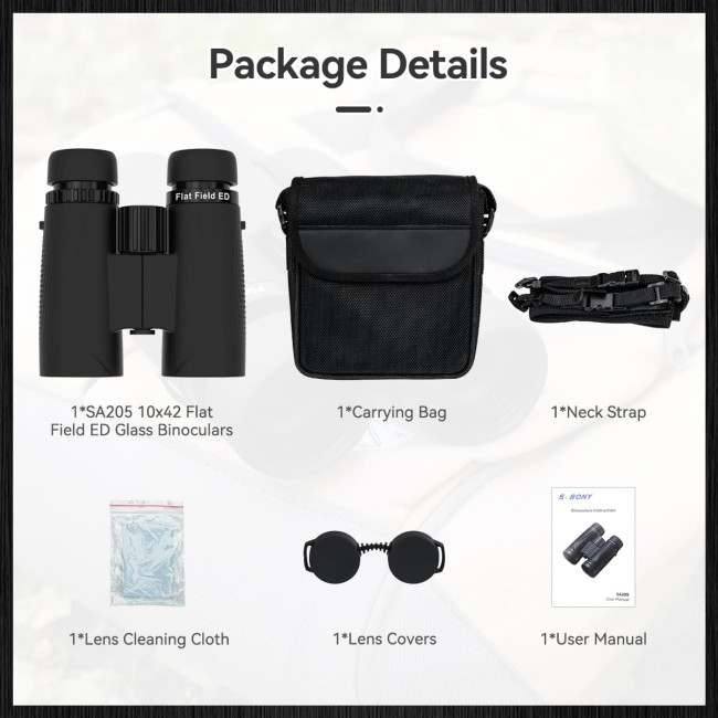 Бинокль SVBONY 10x42 ED Flat Field (SA205)