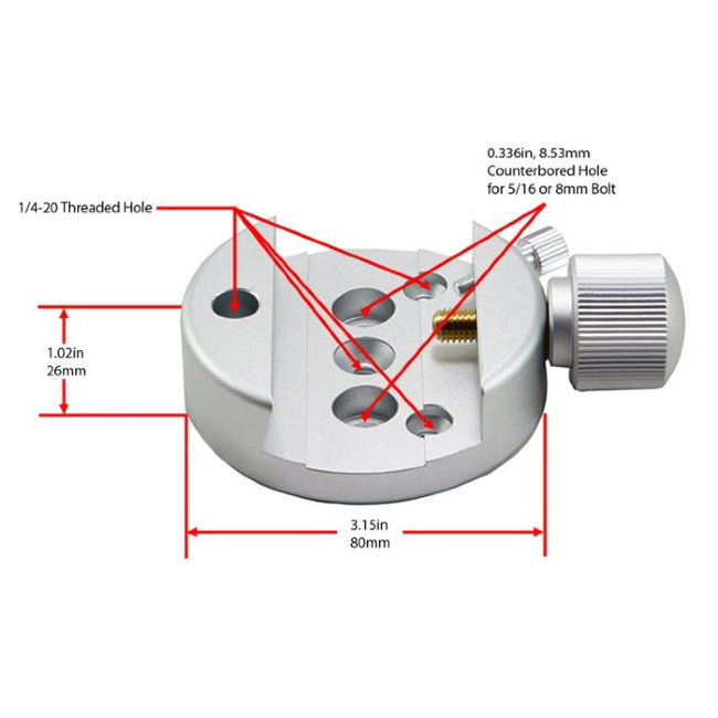 Крепление пластины «ласточкин хвост» GSO для Ричи-Кретьена 8"
