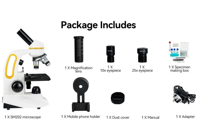 Микроскоп школьный SVBONY SM202 40-2000x
