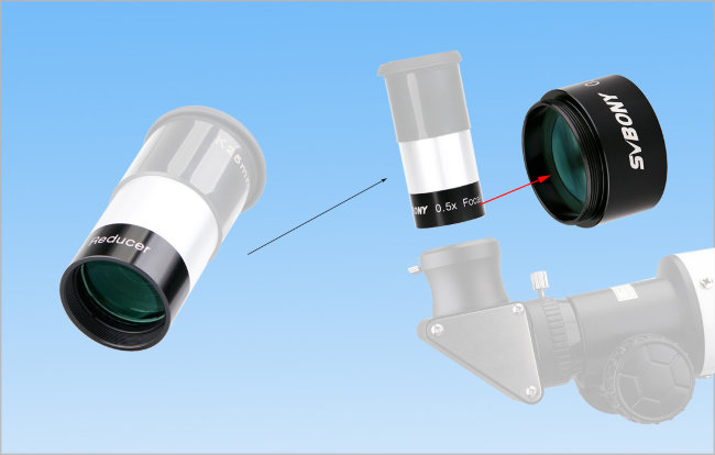 Редуктор фокусного расстояния SVBONY 0.5x, 1.25" Редуктор фокусного расстояния SVBONY 0.5x, 1.25"