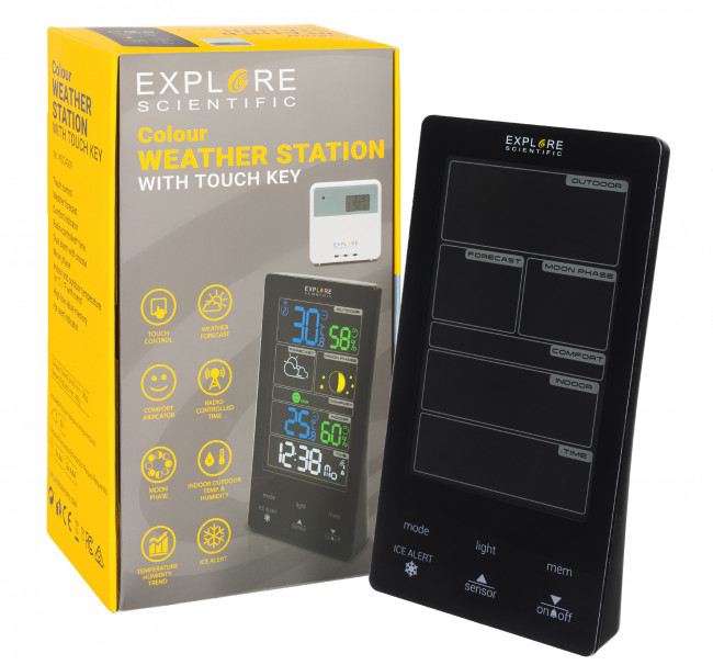 Метеостанция Explore Scientific Classic с цветным дисплеем, черная