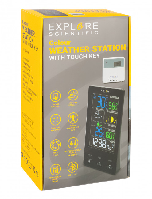 Метеостанция Explore Scientific Classic с цветным дисплеем, черная