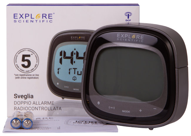 Часы цифровые Explore Scientific Dual с будильником, черные Часы цифровые Explore Scientific Dual с будильником, черные