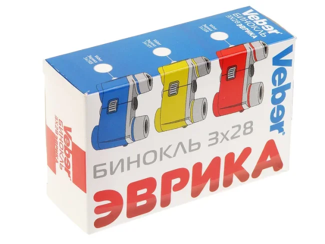 Бинокль Veber Эврика 3х28R красный