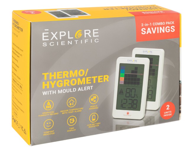 Гигрометр Explore Scientific Mould Alert, белый (2 шт.)
