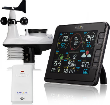 Метеостанция Explore Scientific «7 в 1» Wi-Fi, профессиональная, черная Метеостанция Explore Scientific «7 в 1» Wi-Fi, профессиональная, черная