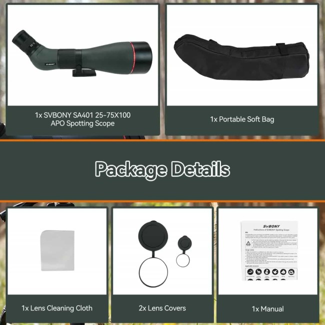 Зрительная труба SVBONY 25-75x100 APO (SA401) Зрительная труба SVBONY 25-75x100 APO (SA401)