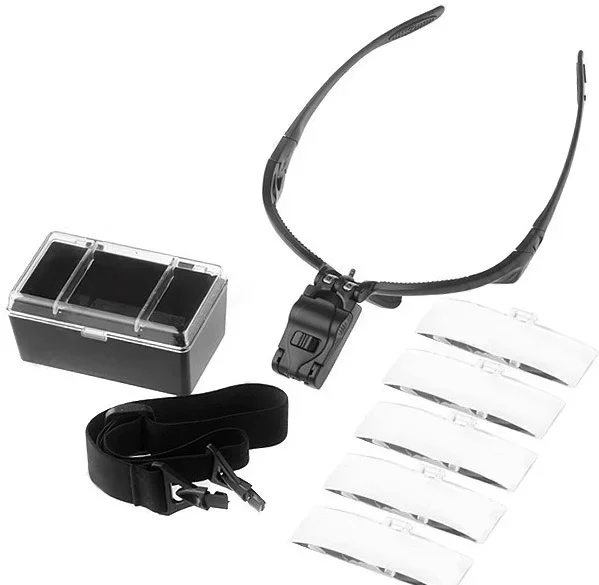 Лупа налобная 3.5x (очки) с подсветкой (2 LED) Kromatech MG9892B Лупа налобная 3.5x (очки) с подсветкой (2 LED) Kromatech MG9892B