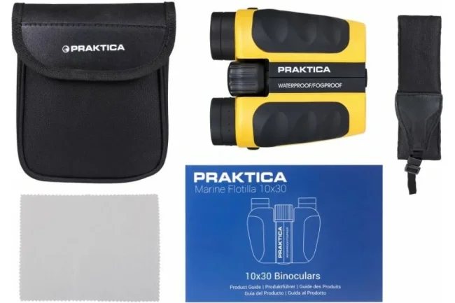 Морской бинокль Praktica Flotilla 10x30, водозащита, жёлтый Морской бинокль Praktica Flotilla 10x30, водозащита, жёлтый